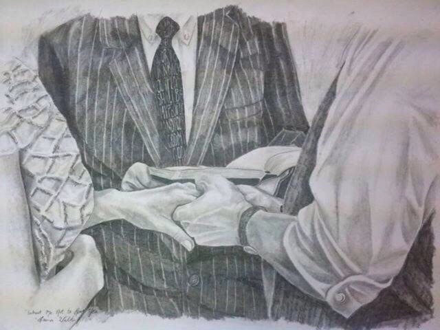 Wedding, marriage, Entreat Me Not To Leave You, original drawing