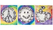Load image into Gallery viewer, happy face, joy, art, painting, doodle art, zen tangle

