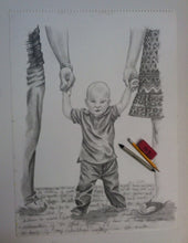 Load image into Gallery viewer, Surrounded By Love, family, drawing, pencil
