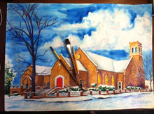Load image into Gallery viewer, 36x24, church, university, business, wedding venue, custom painting, painting from photo, watercolor
