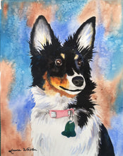 Load image into Gallery viewer, 11x14, watercolor, custom painting, painting from photo, pet, dog, cat, pet portrait
