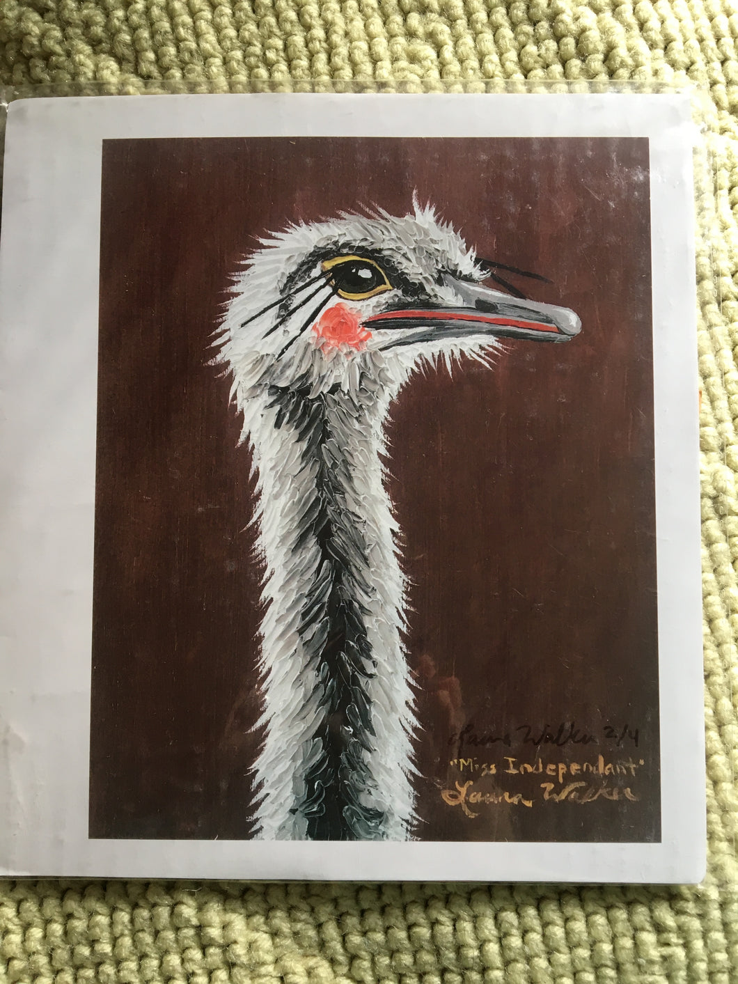 Miss Independant, ostrich, print, reproduction