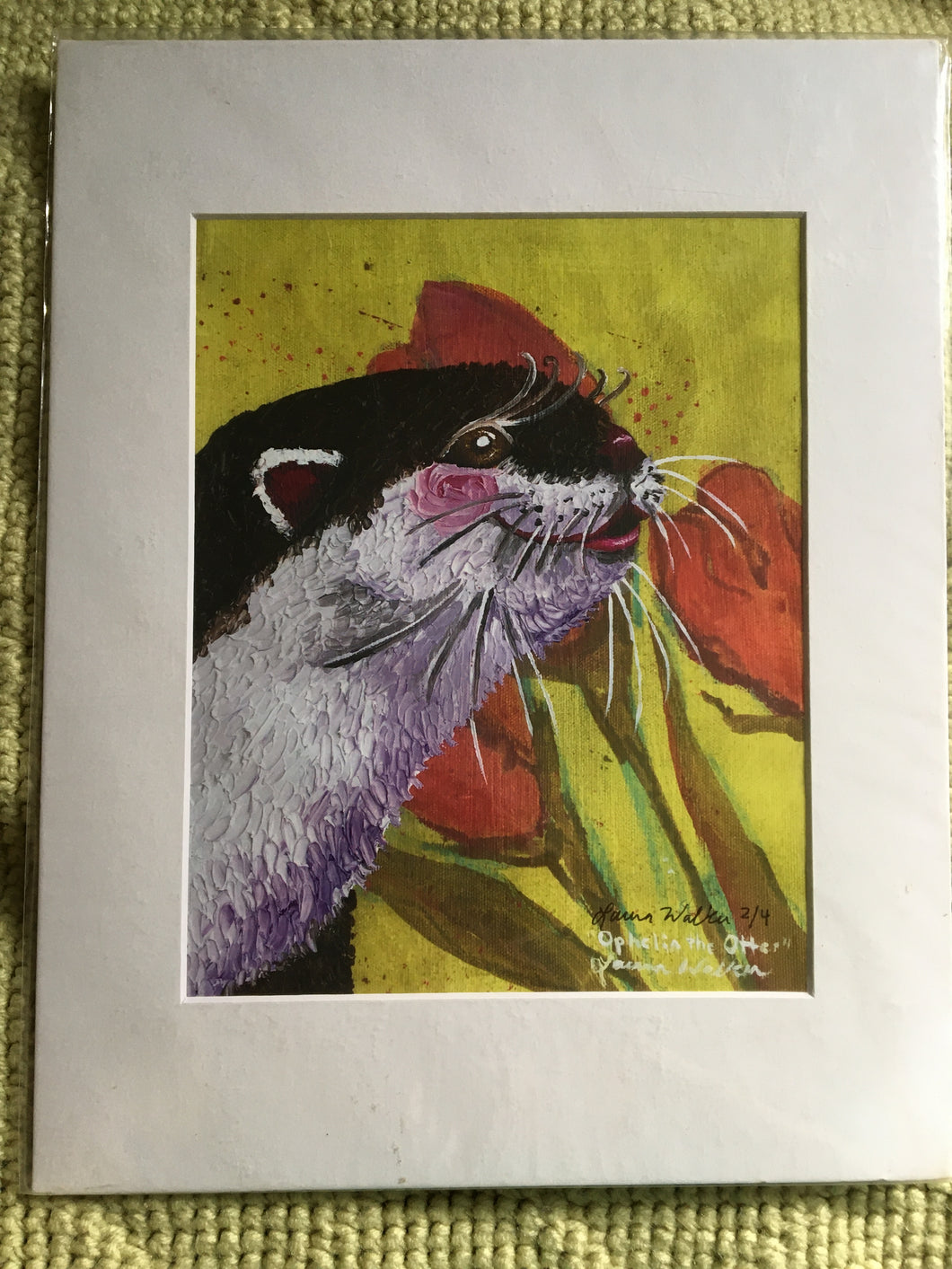 Ophelia the otter, print, reproduction, otter