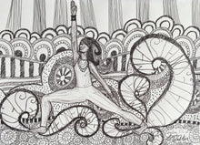 Load image into Gallery viewer, Peaceful warrior, yoga drawing

