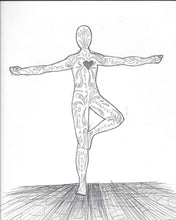 Load image into Gallery viewer, Tree pose, yoga drawing
